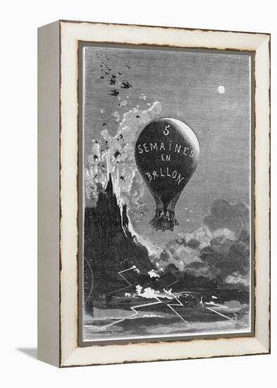 Frontispiece to "Five Weeks in a Balloon" by Jules Verne-Édouard Riou-Framed Premier Image Canvas