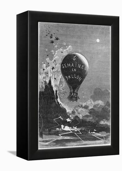 Frontispiece to "Five Weeks in a Balloon" by Jules Verne-Édouard Riou-Framed Premier Image Canvas