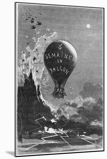 Frontispiece to "Five Weeks in a Balloon" by Jules Verne-Édouard Riou-Mounted Giclee Print