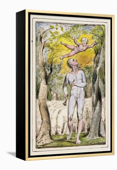 Frontispiece to Songs of Innocence: Plate 1 from Songs of Innocence and of Experience C.1802-08-William Blake-Framed Premier Image Canvas