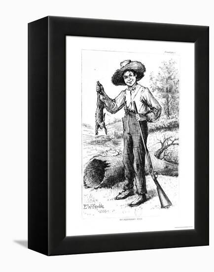 Frontispiece to "The Adventures of Huckleberry Finn," by Mark Twain 1884-Edward Windsor Kemble-Framed Premier Image Canvas