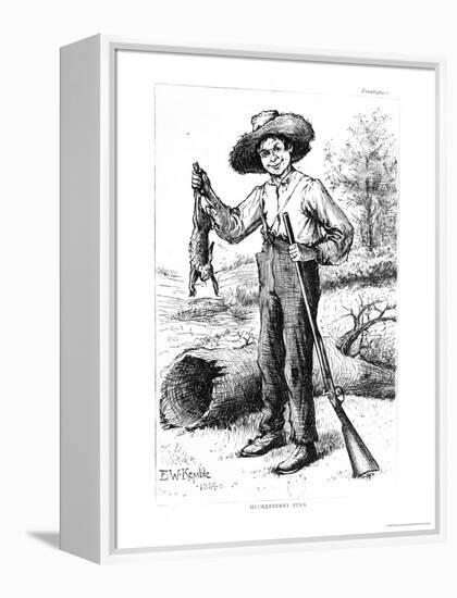 Frontispiece to "The Adventures of Huckleberry Finn," by Mark Twain 1884-Edward Windsor Kemble-Framed Premier Image Canvas