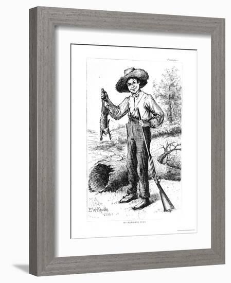 Frontispiece to "The Adventures of Huckleberry Finn," by Mark Twain 1884-Edward Windsor Kemble-Framed Giclee Print