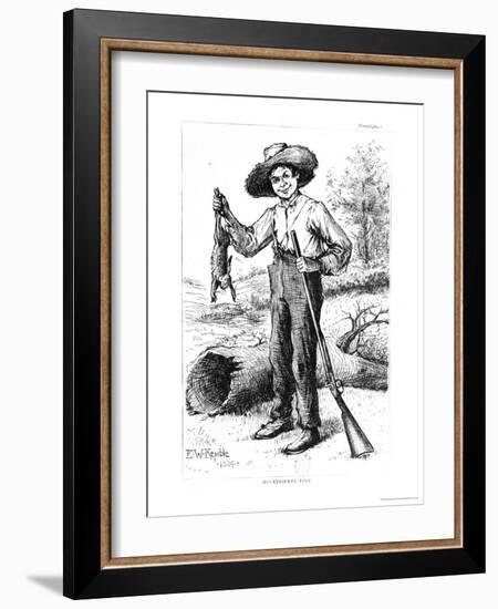 Frontispiece to "The Adventures of Huckleberry Finn," by Mark Twain 1884-Edward Windsor Kemble-Framed Giclee Print