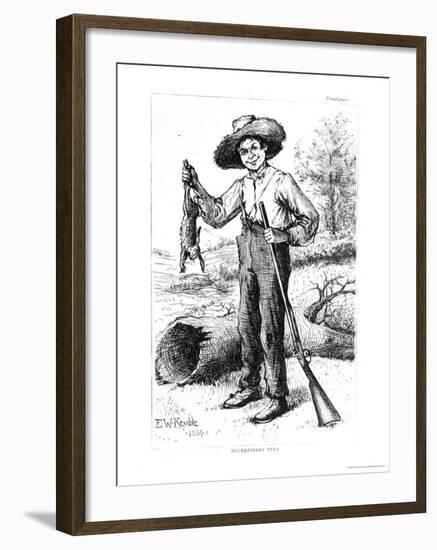 Frontispiece to "The Adventures of Huckleberry Finn," by Mark Twain 1884-Edward Windsor Kemble-Framed Giclee Print