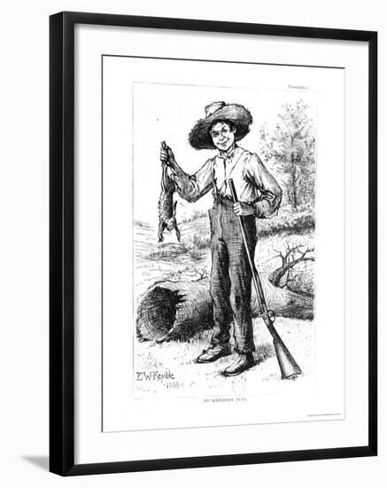 Frontispiece to "The Adventures of Huckleberry Finn," by Mark Twain 1884-Edward Windsor Kemble-Framed Giclee Print