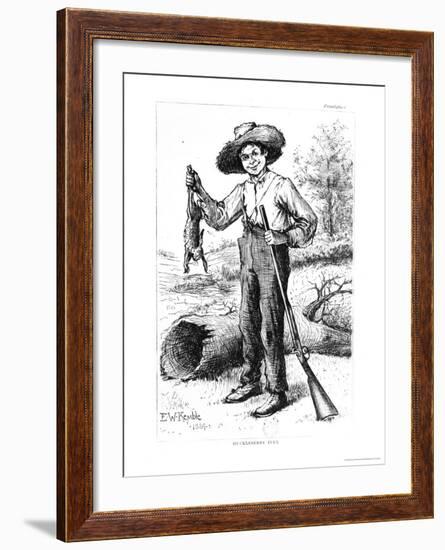 Frontispiece to "The Adventures of Huckleberry Finn," by Mark Twain 1884-Edward Windsor Kemble-Framed Giclee Print