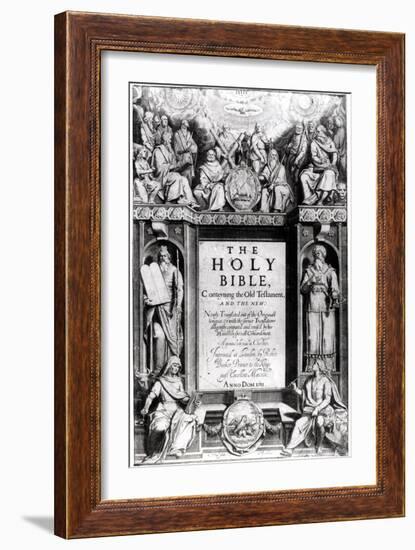 Frontispiece to "The Holy Bible," Published by Robert Barker, 1611-Cornelis Boel-Framed Giclee Print