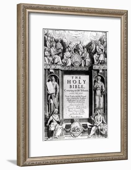Frontispiece to "The Holy Bible," Published by Robert Barker, 1611-Cornelis Boel-Framed Giclee Print