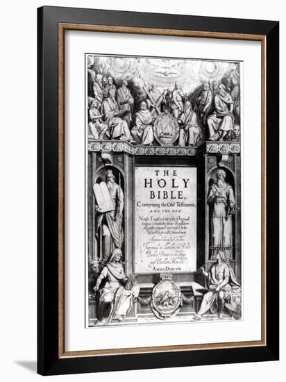 Frontispiece to "The Holy Bible," Published by Robert Barker, 1611-Cornelis Boel-Framed Giclee Print