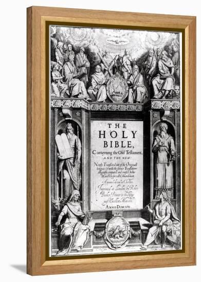 Frontispiece to "The Holy Bible," Published by Robert Barker, 1611-Cornelis Boel-Framed Premier Image Canvas