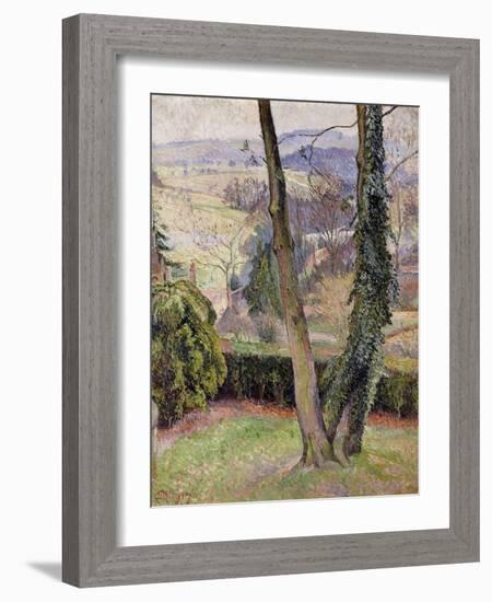 Frost and Mist, Summerleaze, East Knoyle, 1917 (Oil on Canvas)-Lucien Pissarro-Framed Giclee Print