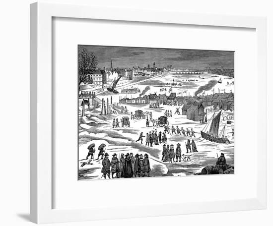 Frost Fair on the Thames at London, 1683-null-Framed Giclee Print
