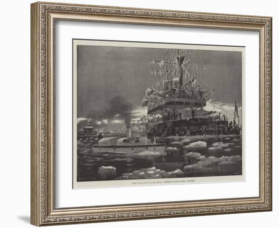 Frost, Snow, and Ice on the Medway, Sheerness Harbour after a Blizzard-Fred T. Jane-Framed Giclee Print