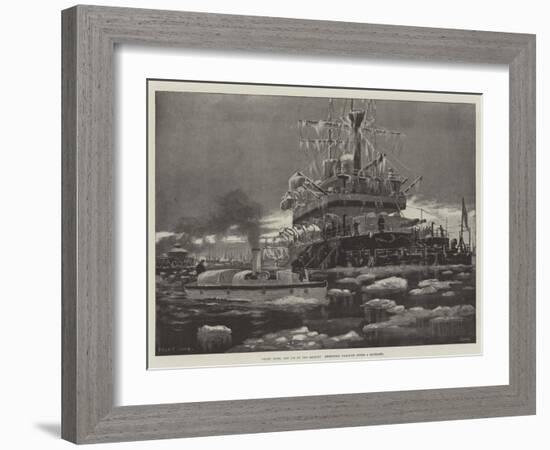 Frost, Snow, and Ice on the Medway, Sheerness Harbour after a Blizzard-Fred T. Jane-Framed Giclee Print