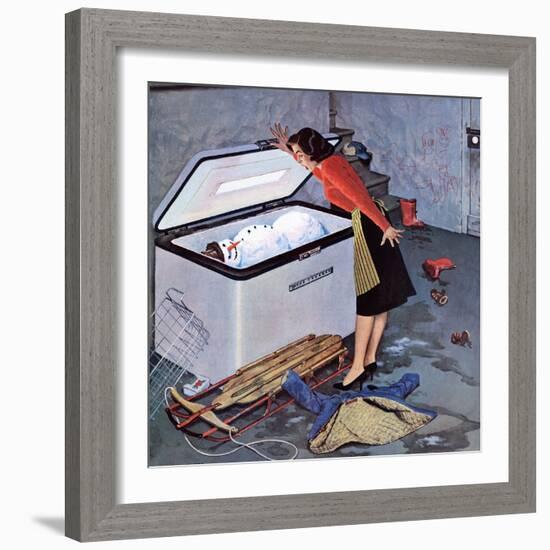 "Frosty in the Freezer", February 21, 1959-John Falter-Framed Giclee Print