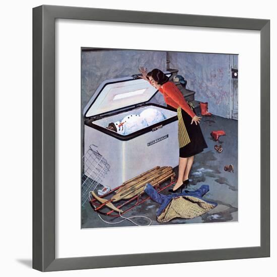 "Frosty in the Freezer", February 21, 1959-John Falter-Framed Giclee Print