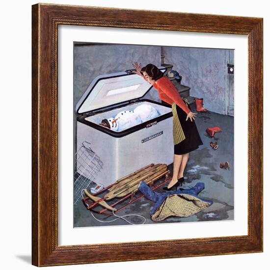 "Frosty in the Freezer", February 21, 1959-John Falter-Framed Giclee Print