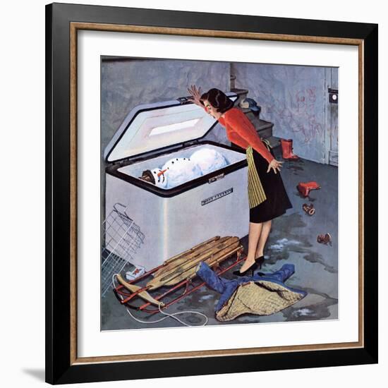 "Frosty in the Freezer", February 21, 1959-John Falter-Framed Giclee Print