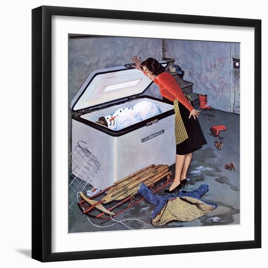 "Frosty in the Freezer", February 21, 1959-John Falter-Framed Giclee Print