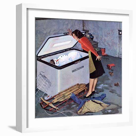 "Frosty in the Freezer", February 21, 1959-John Falter-Framed Giclee Print