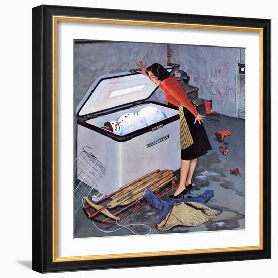 "Frosty in the Freezer", February 21, 1959-John Falter-Framed Giclee Print