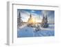 Frosty Morning in the Mountains, Panorama of Winter Mountains, Ukraine, Carpathians-Kotenko-Framed Photographic Print