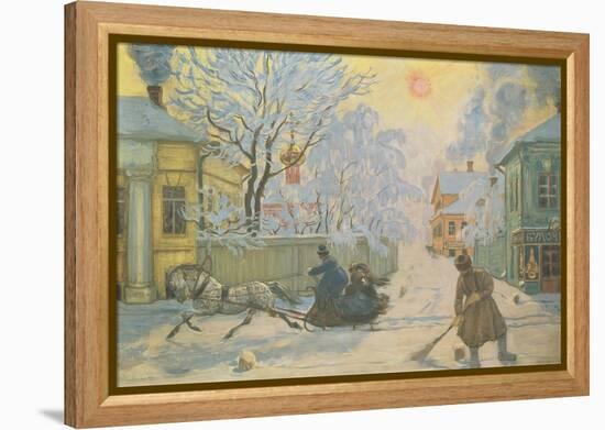 Frosty Morning-Boris Mihajlovic Kustodiev-Framed Premier Image Canvas