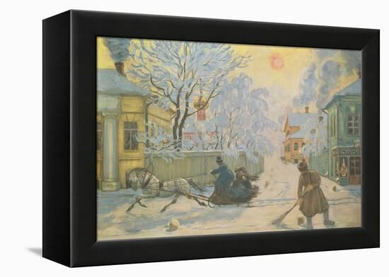 Frosty Morning-Boris Mihajlovic Kustodiev-Framed Premier Image Canvas