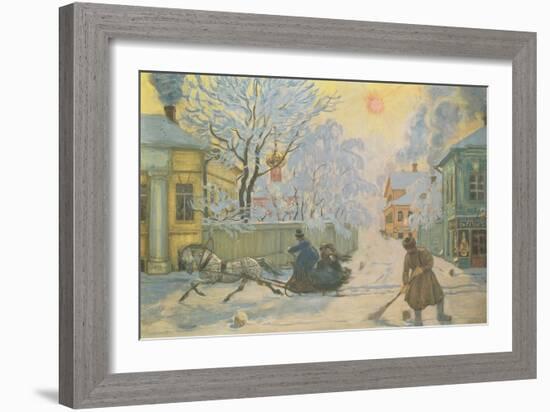 Frosty Morning-Boris Mihajlovic Kustodiev-Framed Giclee Print