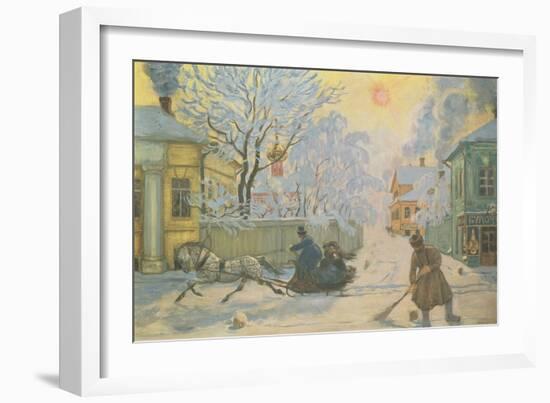 Frosty Morning-Boris Mihajlovic Kustodiev-Framed Giclee Print
