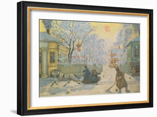 Frosty Morning-Boris Mihajlovic Kustodiev-Framed Giclee Print