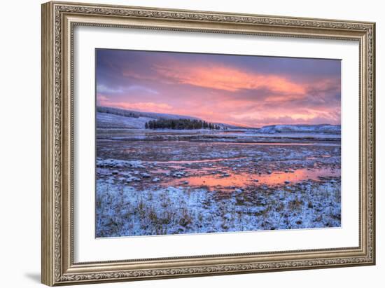 Frosty Sunset at Yellowstone River, Wyoming-Vincent James-Framed Photographic Print