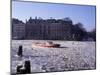 Frozen Canal and Boat, Amsterdam, Netherlands-Michele Molinari-Mounted Photographic Print