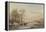 Frozen Canal Near the River Maas-Andreas Schelfhout-Framed Stretched Canvas