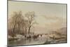 Frozen Canal Near the River Maas-Andreas Schelfhout-Mounted Art Print