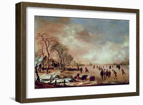 Frozen Canal Scene-Aert van der Neer-Framed Giclee Print