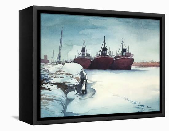 Frozen Dock-Bruce Nawrocke-Framed Premier Image Canvas