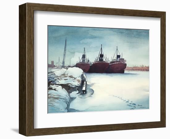 Frozen Dock-Bruce Nawrocke-Framed Photographic Print