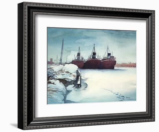 Frozen Dock-Bruce Nawrocke-Framed Photographic Print