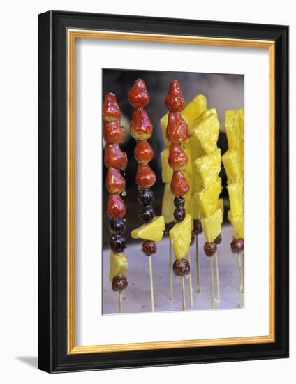 Frozen Fruit for Sale in the Winter, Central Shopping Street, Harbin, Heilongjiang Province, China-Gavin Hellier-Framed Photographic Print