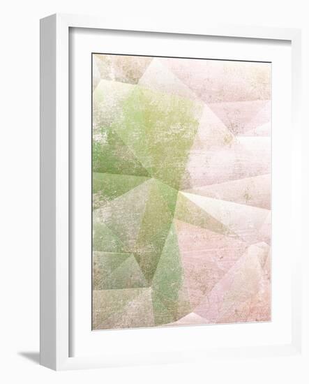 Frozen Geometry Blush and Green-Dominique Vari-Framed Art Print