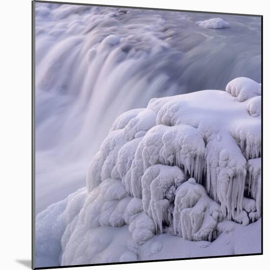 Frozen Gullfoss Waterfall-null-Mounted Photographic Print