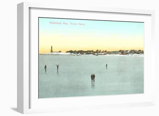 Frozen Harbor, Marblehead, Mass.-null-Framed Art Print