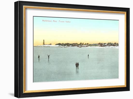 Frozen Harbor, Marblehead, Mass.-null-Framed Art Print