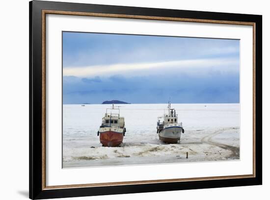 Frozen Harbour of Khoujir-Bruno Morandi-Framed Photographic Print