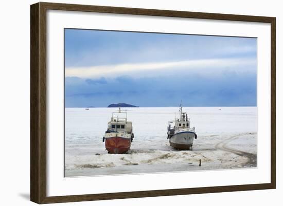 Frozen Harbour of Khoujir-Bruno Morandi-Framed Photographic Print