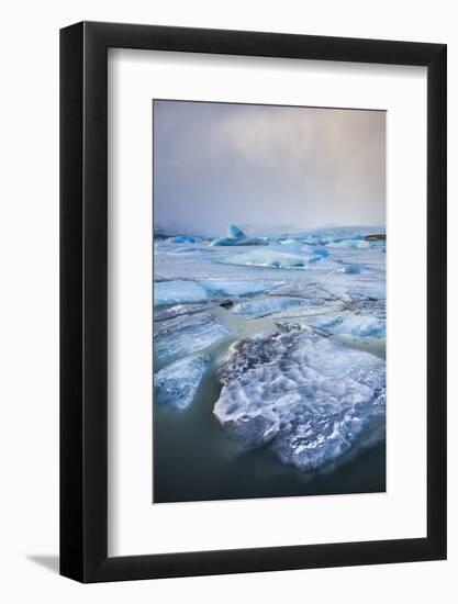 Frozen Icebergs in the Frozen Waters of Fjallsarlon Glacier Lagoon, South East Iceland, Iceland-Neale Clark-Framed Photographic Print