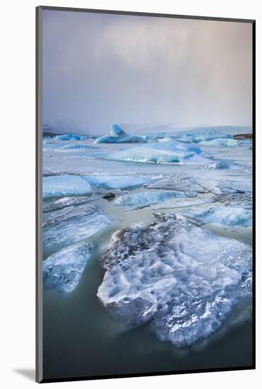 Frozen Icebergs in the Frozen Waters of Fjallsarlon Glacier Lagoon, South East Iceland, Iceland-Neale Clark-Mounted Photographic Print