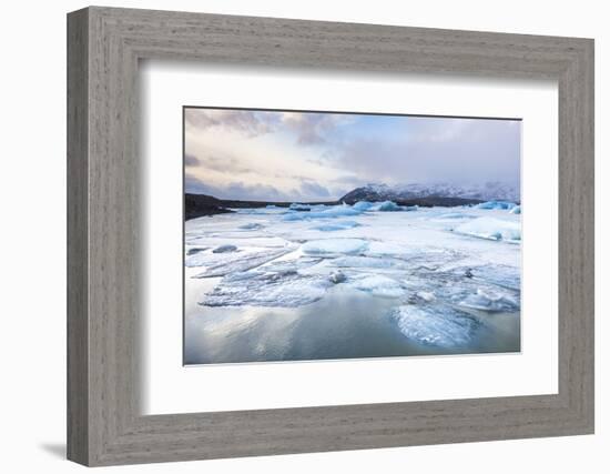 Frozen Icebergs in the Frozen Waters of Fjallsarlon Glacier Lagoon, South East Iceland, Iceland-Neale Clark-Framed Photographic Print